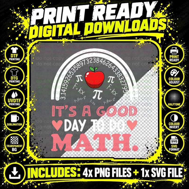 Its a Good Day to Do Math Back to School Teachers Women Png SVG Digital Bundle
