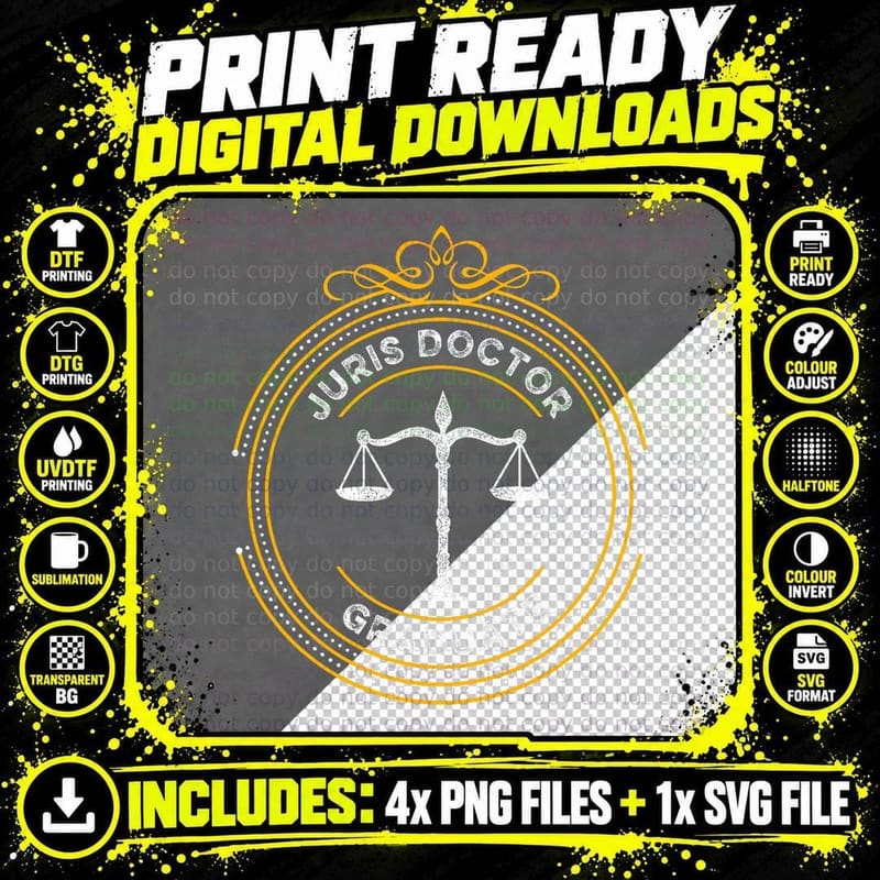 Juris Doctor of Jurisprudence Succeed Law School Png SVG Digital Bundle