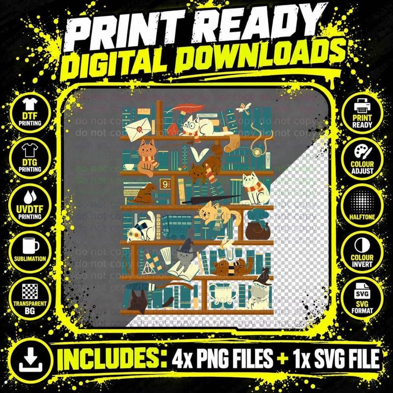 Library Magic School T-Shirt Png SVG Digital Bundle