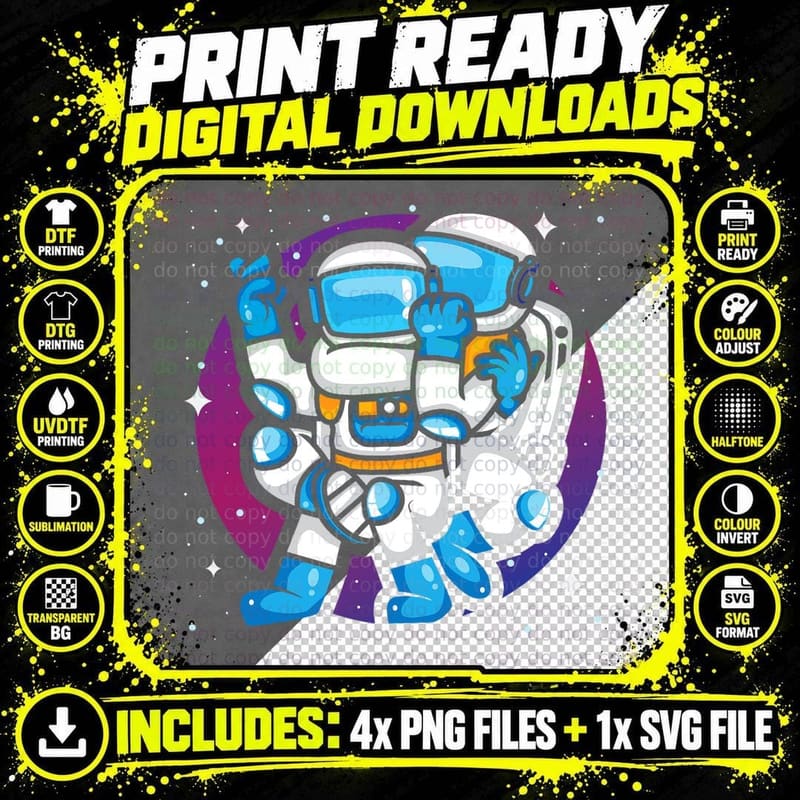 Martial Arts Astronomy Student Astronaut Jiu-Jitsu Png SVG Digital Bundle