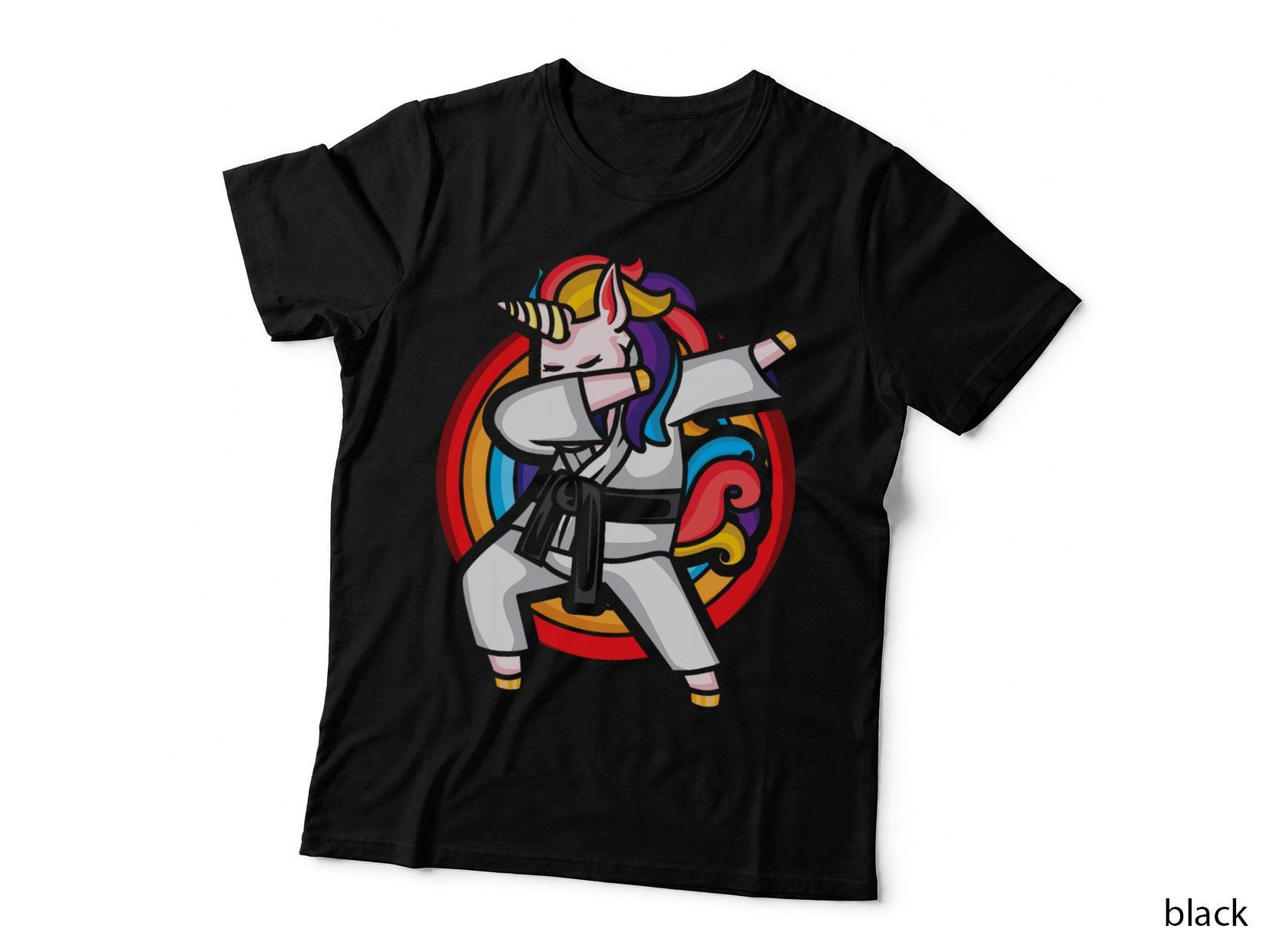 Martial Arts Rainbow Student Unicorn Lover Dabbing Jiu Jitsu T-Shirt