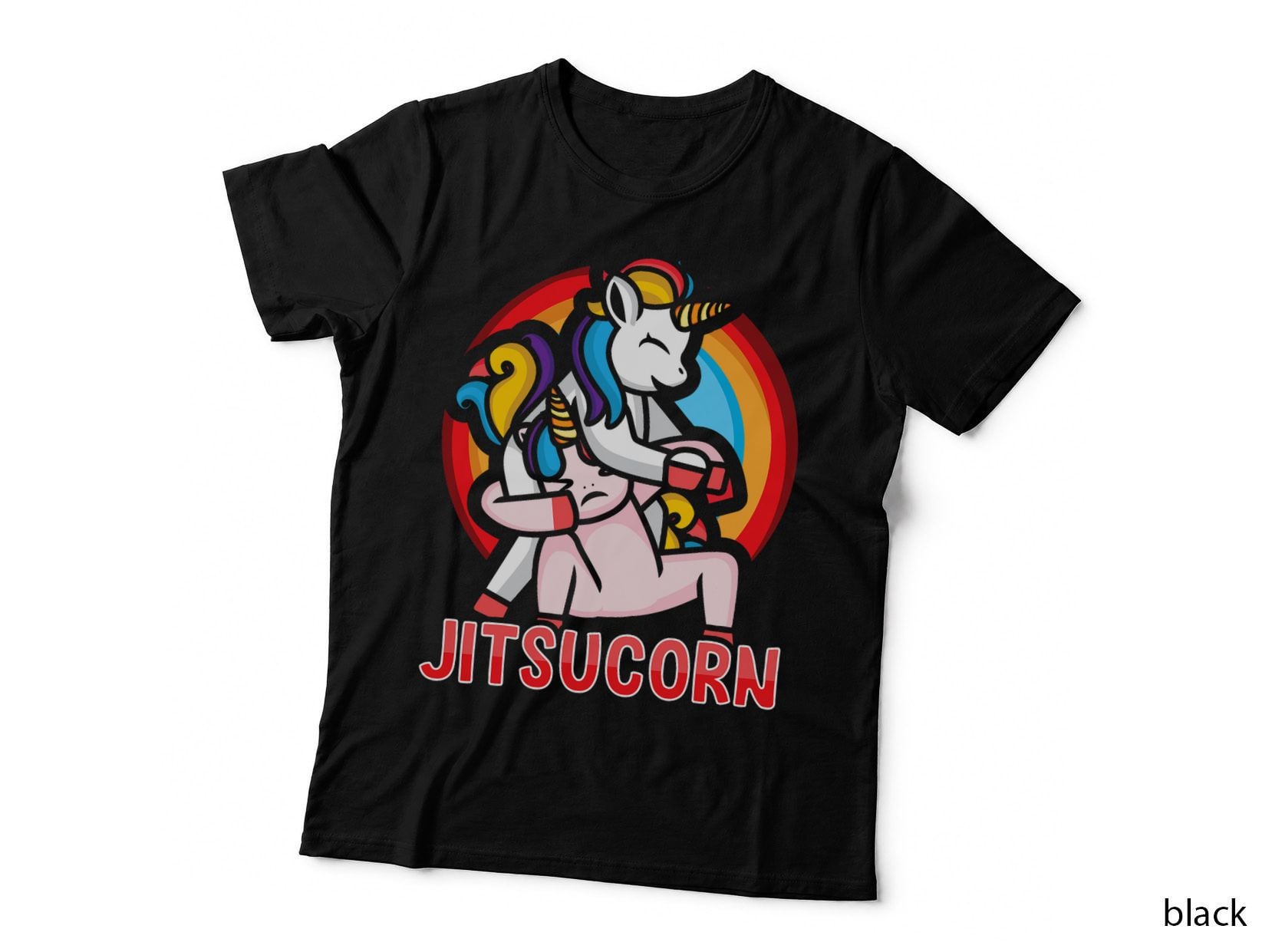 Martial Arts Rainbow Student Unicorn Lover Funny Jiu Jitsu T-Shirt