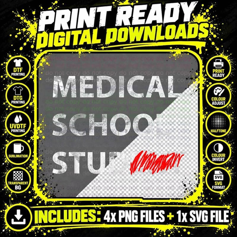 Medical School Stud Student Funny Gift for Future Doctor Png SVG Digital Bundle