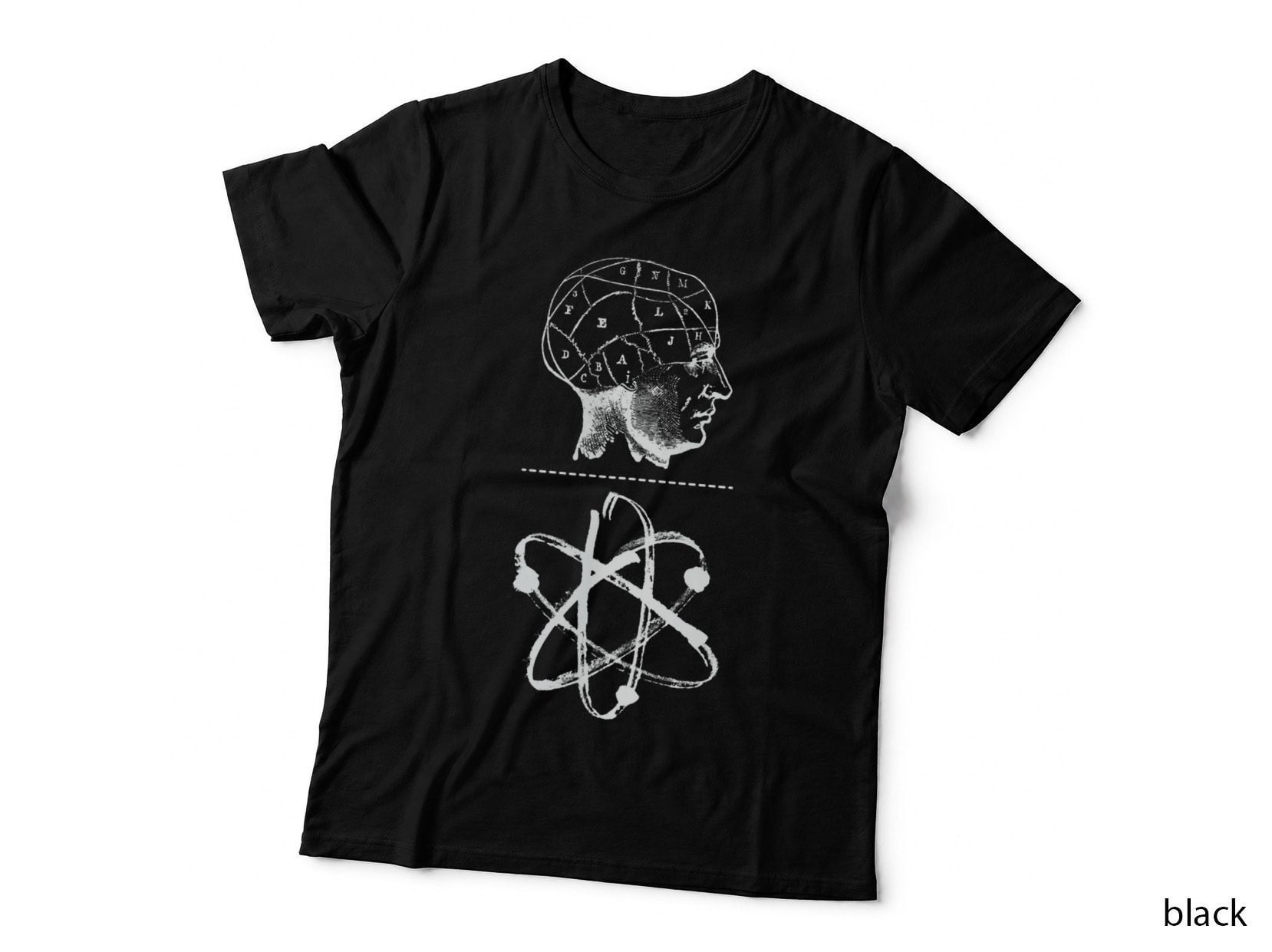 Mind Over Matter Phrenology Atoms Psychology Student Gift T-Shirt