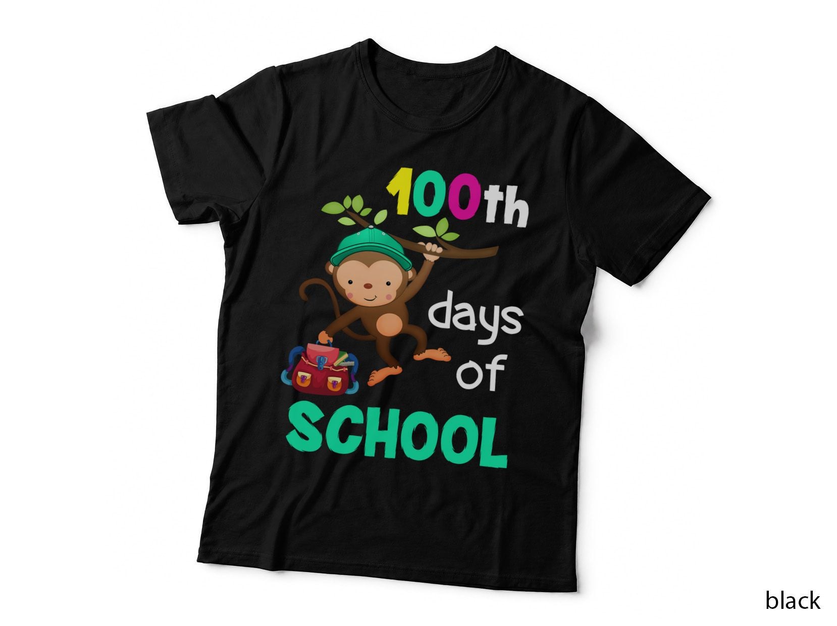 Monkey Th Days of School Shirt, Milestone, Kids Tee, Party Shirt, Gift T-Shirt