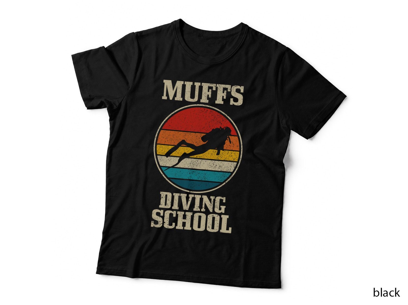 Muffs Diving School Vintage Funny Scuba Diver Gift T-Shirt