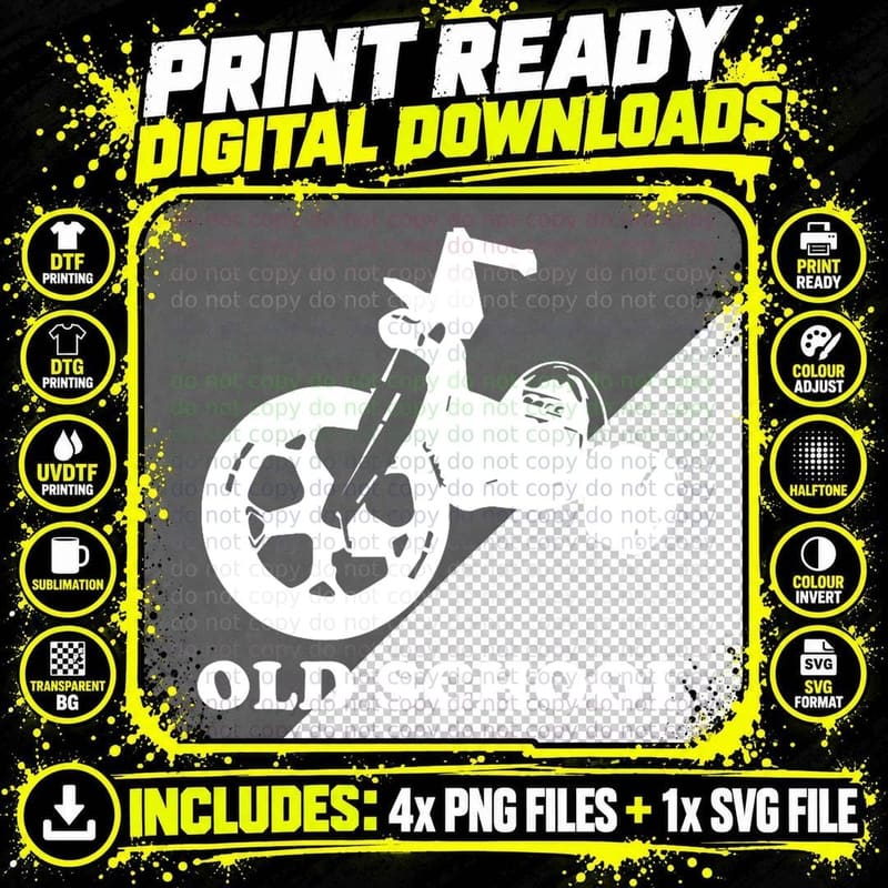 Old School Big Wheel T-Shirt Png SVG Digital Bundle
