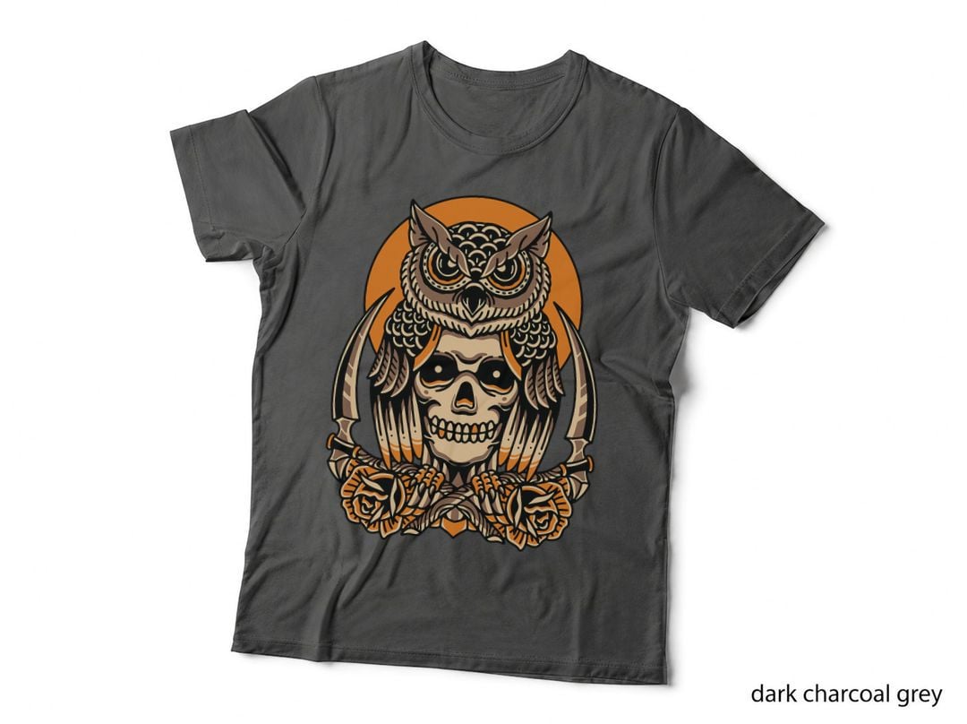 Owl Skull American Traditional Tattoo Old School Flash T-Shirt