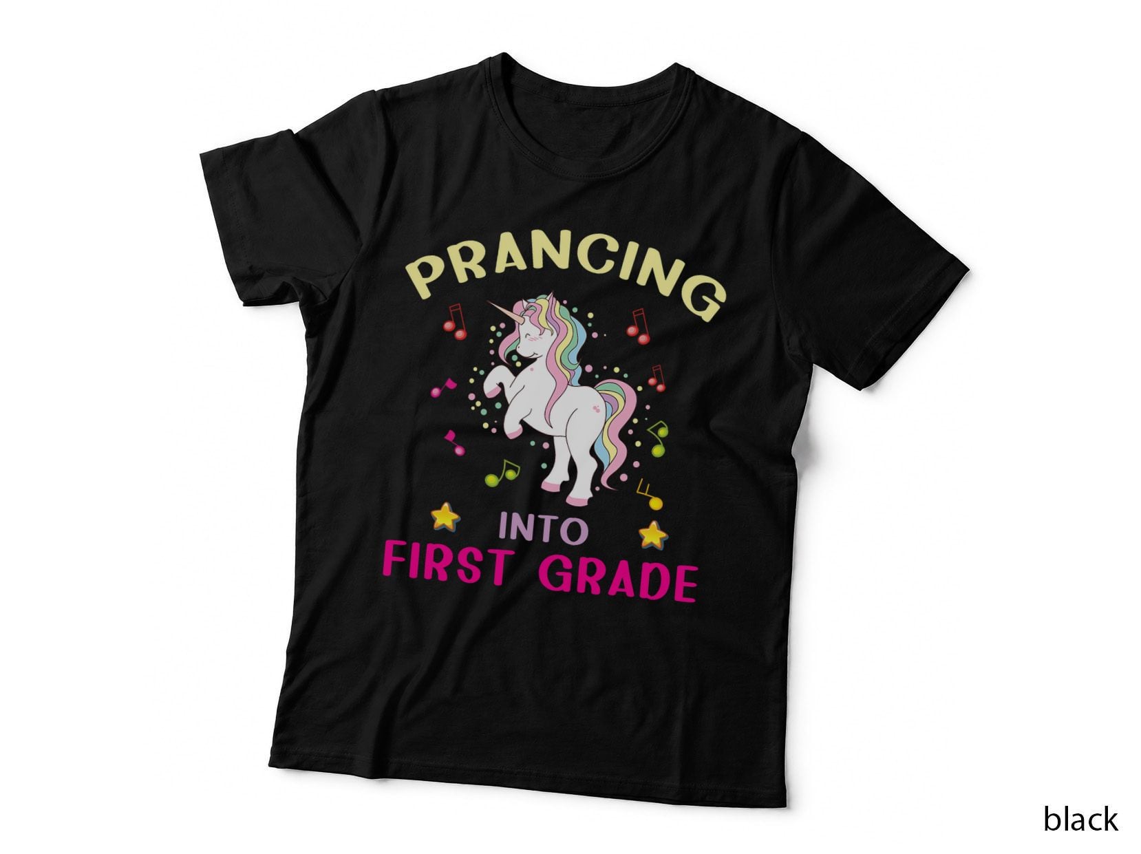 Prancing into First Grade Unicorn Back to School T-Shirt