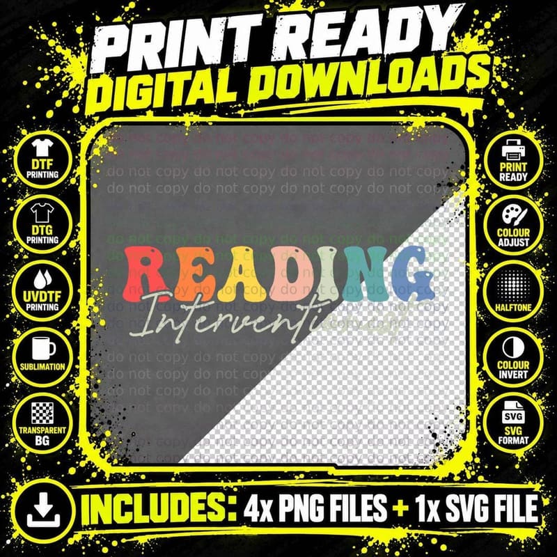 Reading Interventionist Back to School Png SVG Digital Bundle