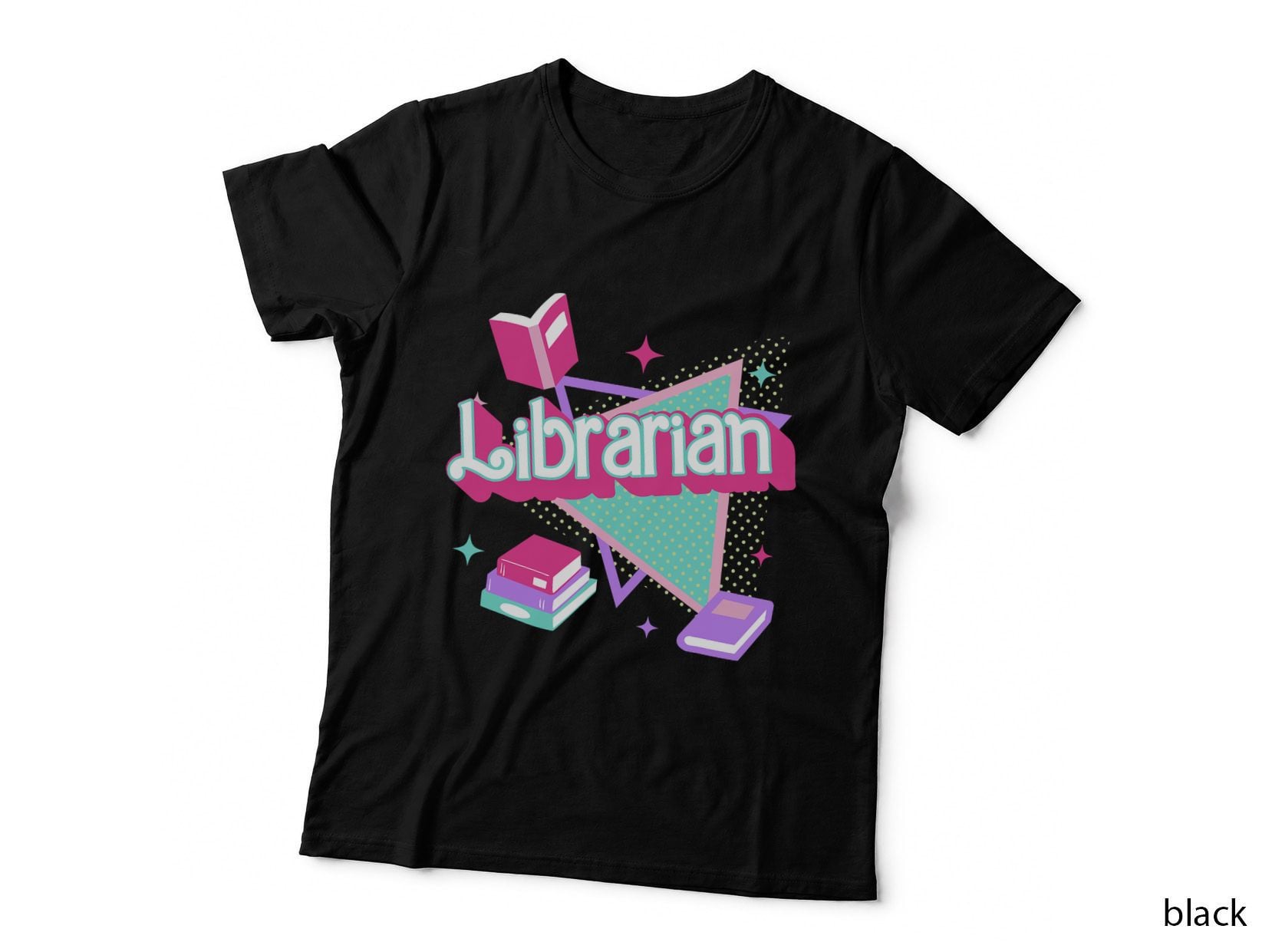 Retro Librarian 90s Library Staff Back to School Reading T-Shirt