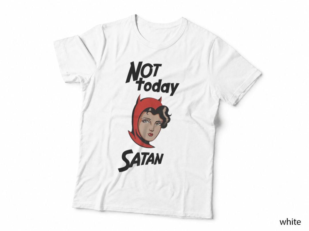 Retro She Devil Not Today Satan Vintage Old School Tattoo T-Shirt