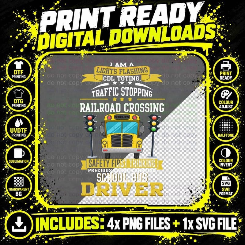 School Bus Driver T-Shirt, Safety First Thinking Png SVG Digital Bundle