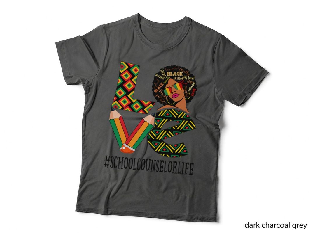School Counselor Love Afro African Black History Month T-Shirt