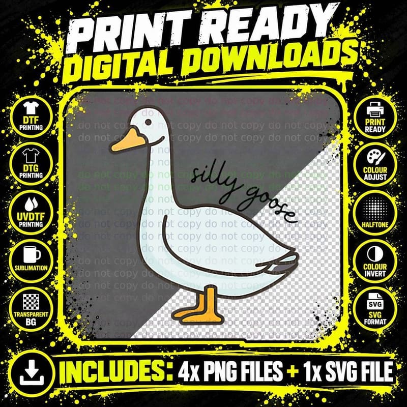 Silly Goose University Meme School Students Png SVG Digital Bundle