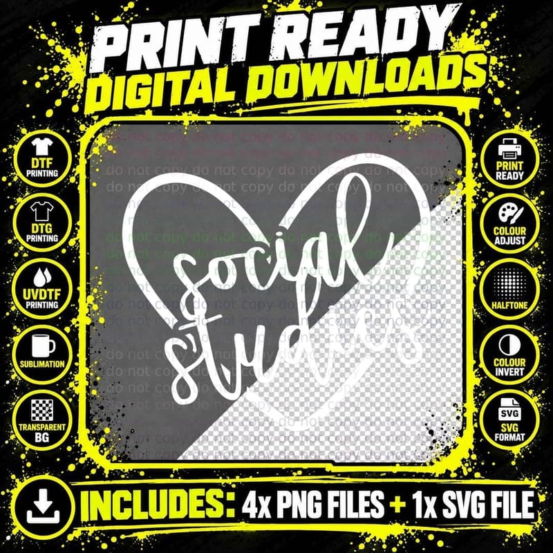 Social Studies Back to School Matching Group History Png SVG Digital Bundle