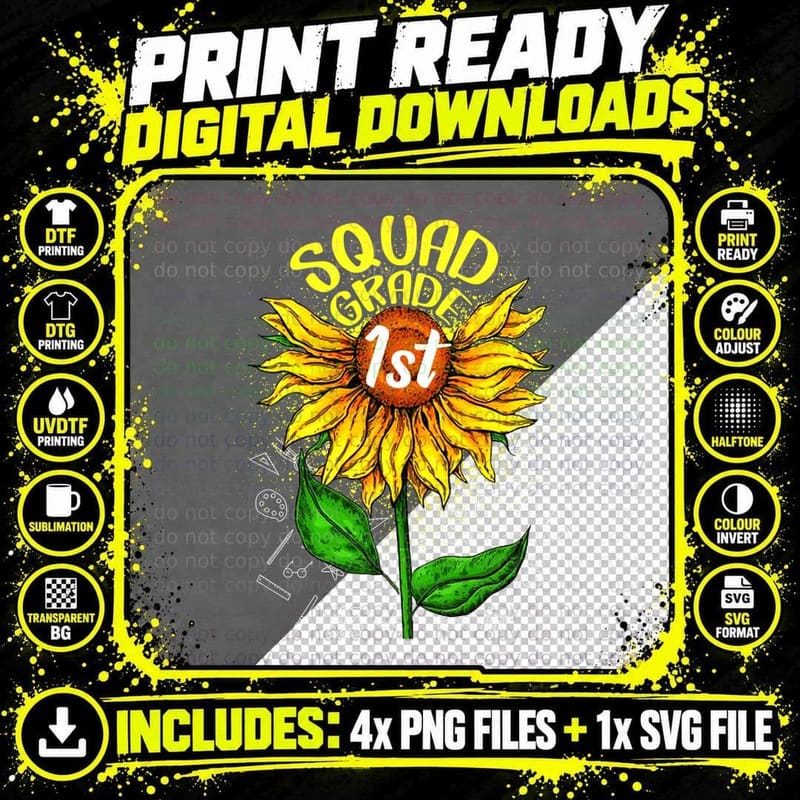 Squad St Grade Shirt, Celebration, Happy School Png SVG Digital Bundle