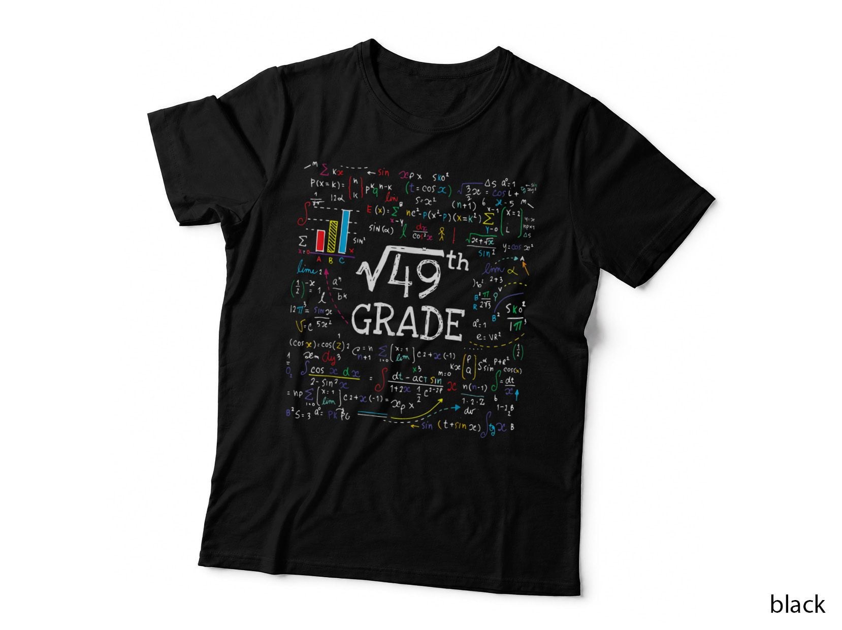 Square Root of 49 Back to School 7th Seventh Grade Math T-Shirt