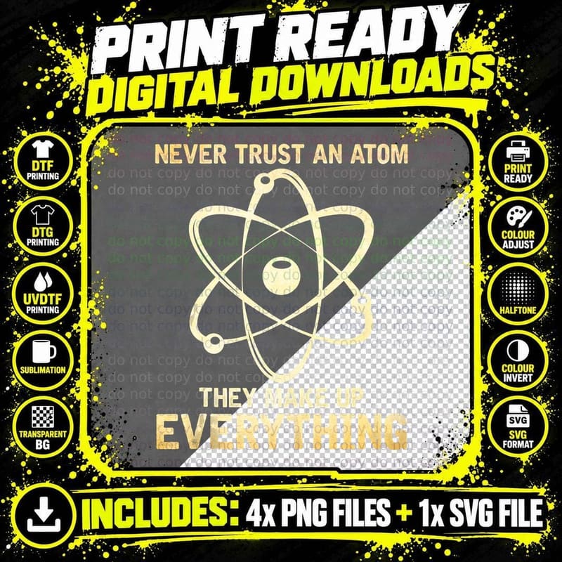 Student Funny Science Atom You Matter Energy Vintage Top Png SVG Digital Bundle