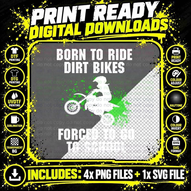 Supercross Forced to Go to School Motocross Dirt Bike Png SVG Digital Bundle