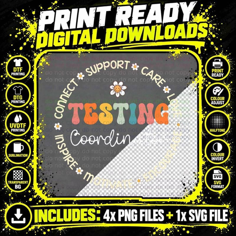 Testing Coordinator Appreciation Week Back to School Png SVG Digital Bundle