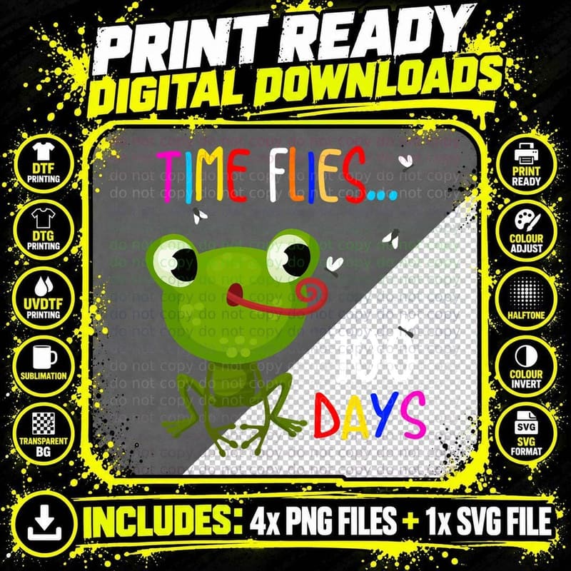 Time Flies Days Shirt, Party Shirt, Hand Drawn Png SVG Digital Bundle