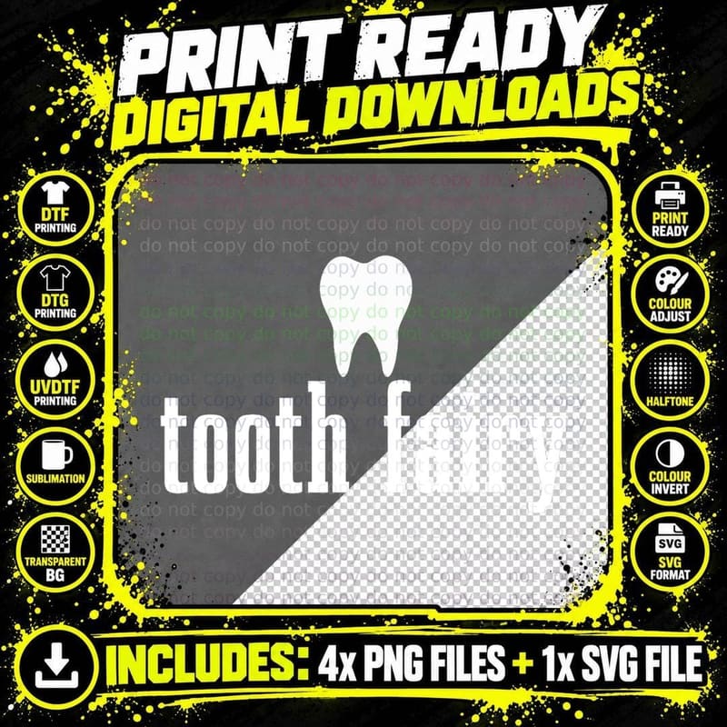 Tooth Fairy Dental Student Assistant Tooth Hygienist Png SVG Digital Bundle