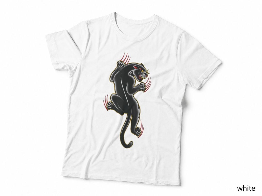 Traditional Panther Tattoo Art Graphic, Old School Tattoo Top T-Shirt