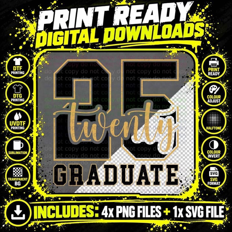 15 Tuwenty-5 Graduate Graduation T-Shirt Png SVG Digital Bundle