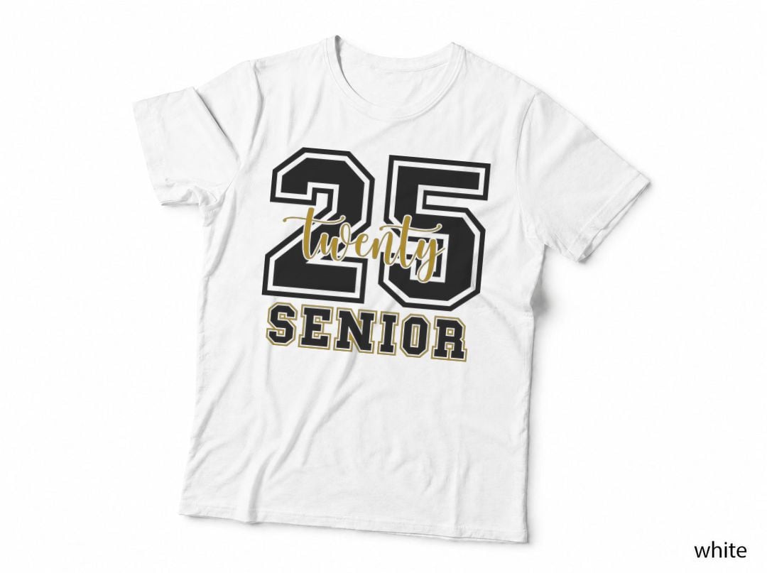 25 Totally Senior Graduation T-Shirt, 25 Totally Senior Script Grad Tee