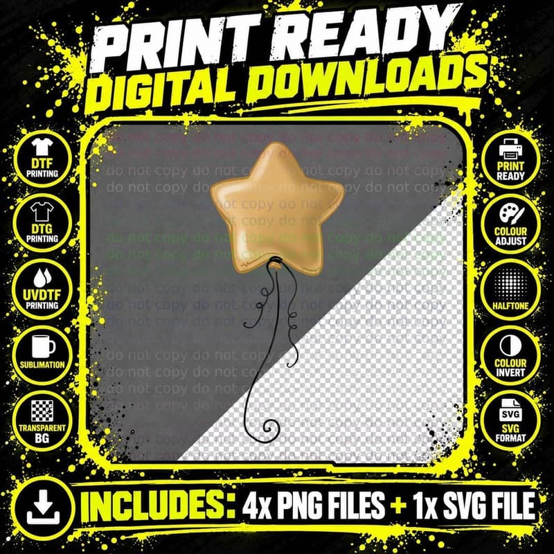 3D Gold Star with Curled Tassel Graduation T-Shirt Png SVG Digital Bundle