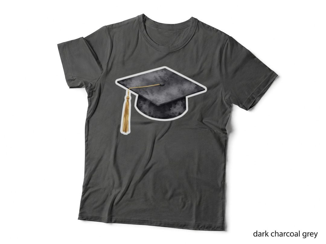 Black Cap with Gold Tassel Frame Graduation Design T-Shirt