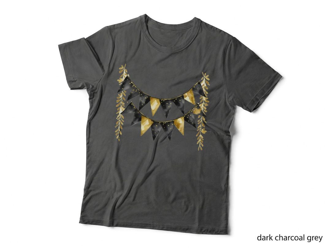 Black Gold Polka Dot Banner Willow Graduation T-Shirt, Senior Grad Graphic Tee