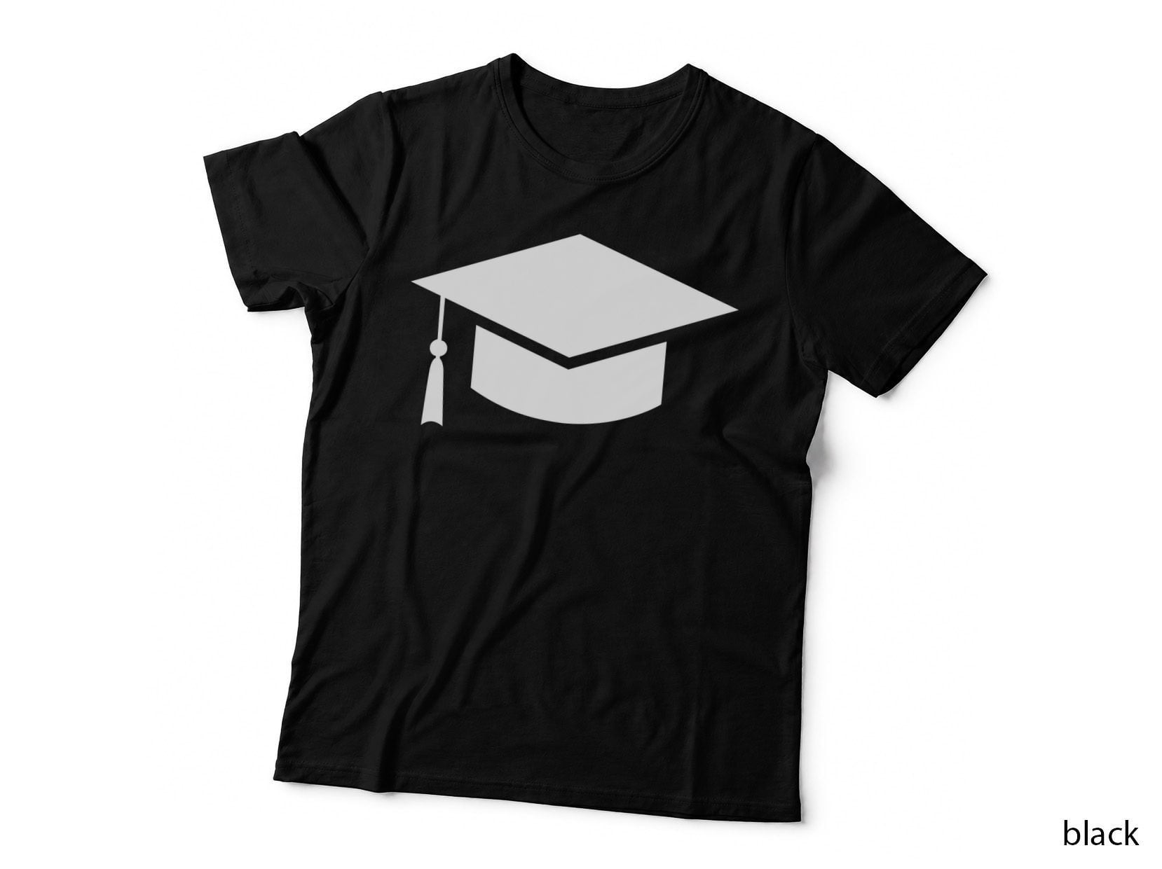 Black Mortarboard Tassel Icon Graduation T-Shirt, Senior Grad Graphic Tee