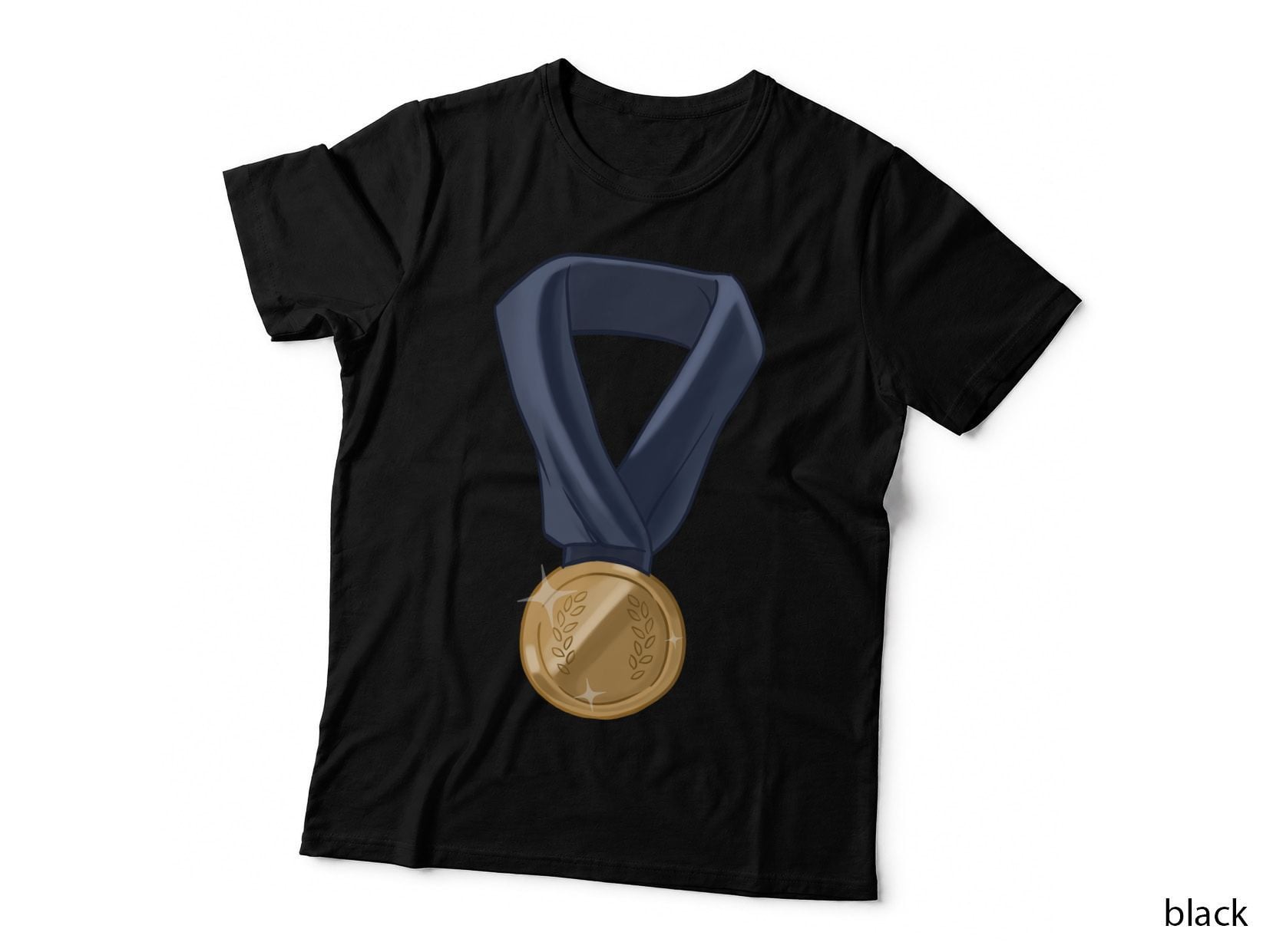 Blue Graduation Stole Gold Medal Graduation T-Shirt, Senior Grad Graphic Tee