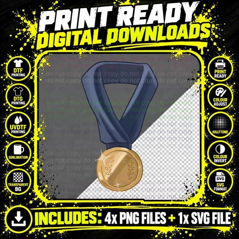 Blue Graduation Stole Gold Medal Graduation T-Shirt Png SVG Digital Bundle