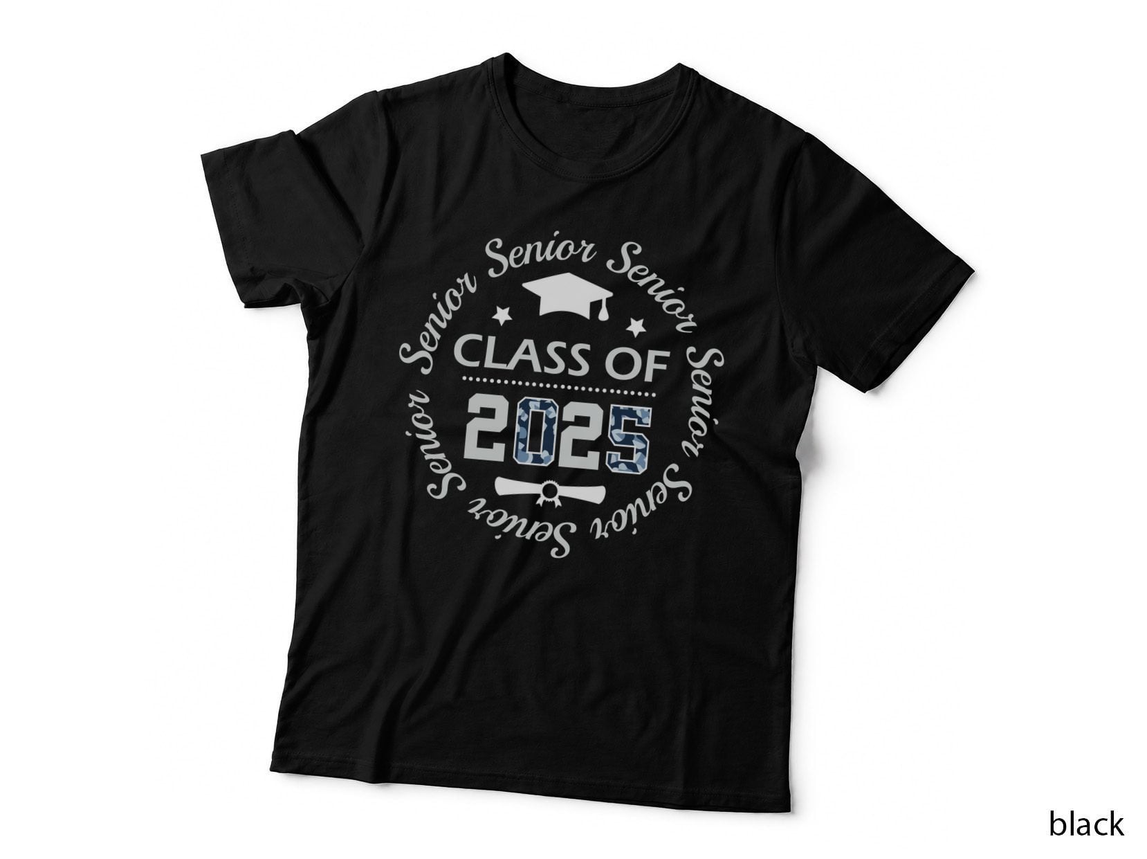 Books Stacked with Grad Cap Graduation T-Shirt, Senior Grad Graphic Tee