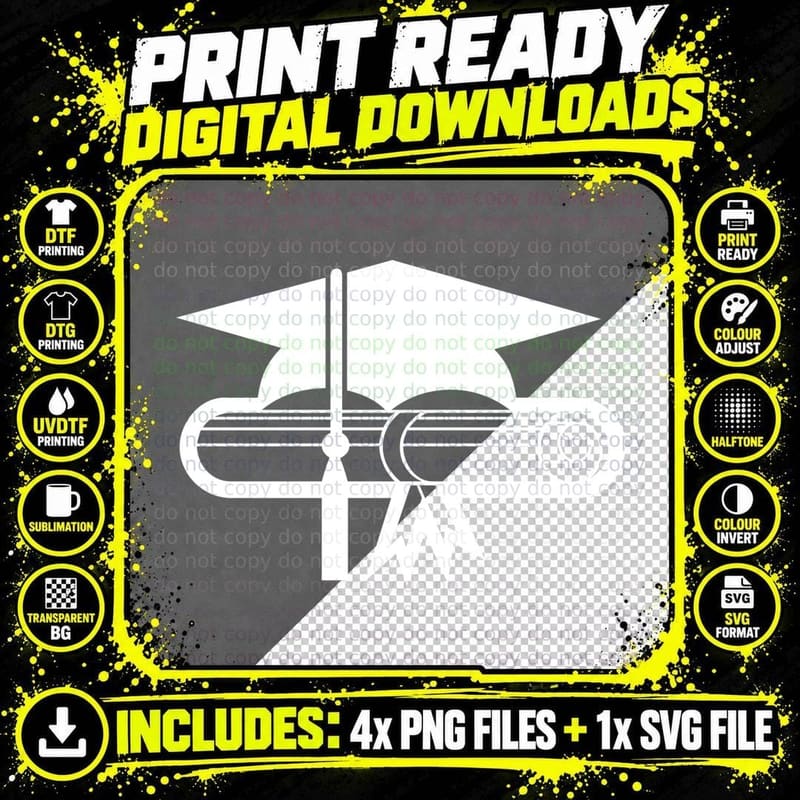Cap and Diploma Combination Graduation T-Shirt Png SVG Digital Bundle