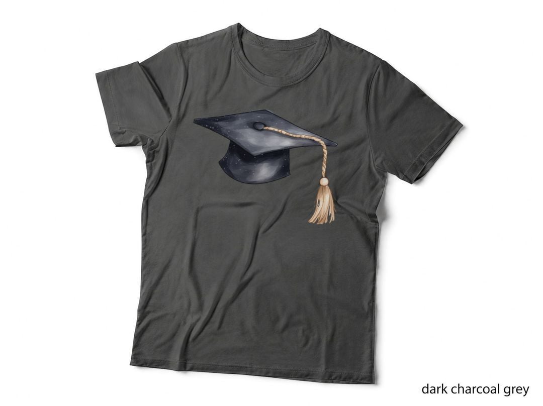 Cap with Twisted Rope Tassel Sparkles Graduation T-Shirt
