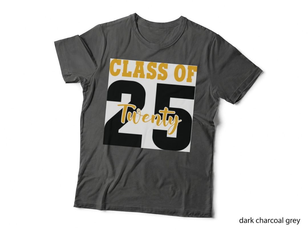 Class of Twenty 25 Graduation T-Shirt, Class of Twenty 25 Yellow Grad Tee