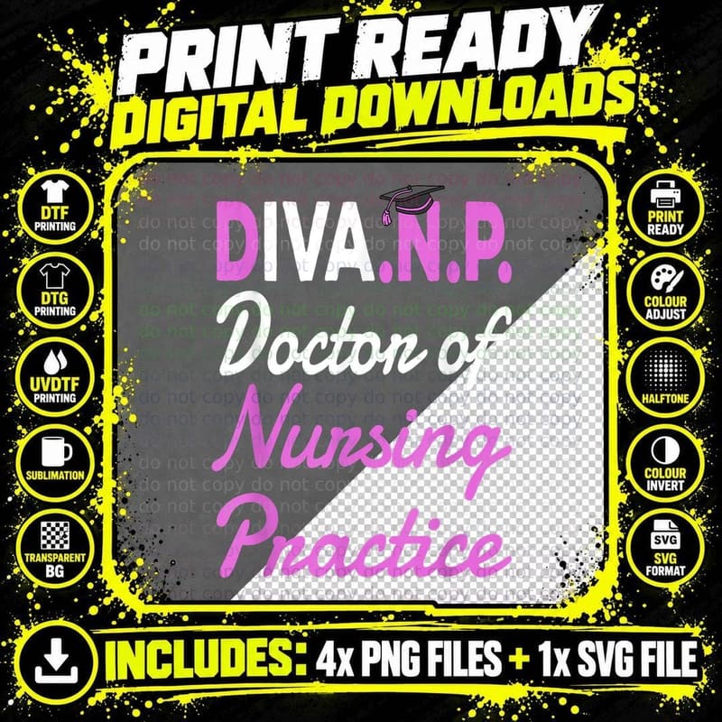 DNP Doctoral Graduation for Doctor of Nursing Practice Png SVG Digital Bundle
