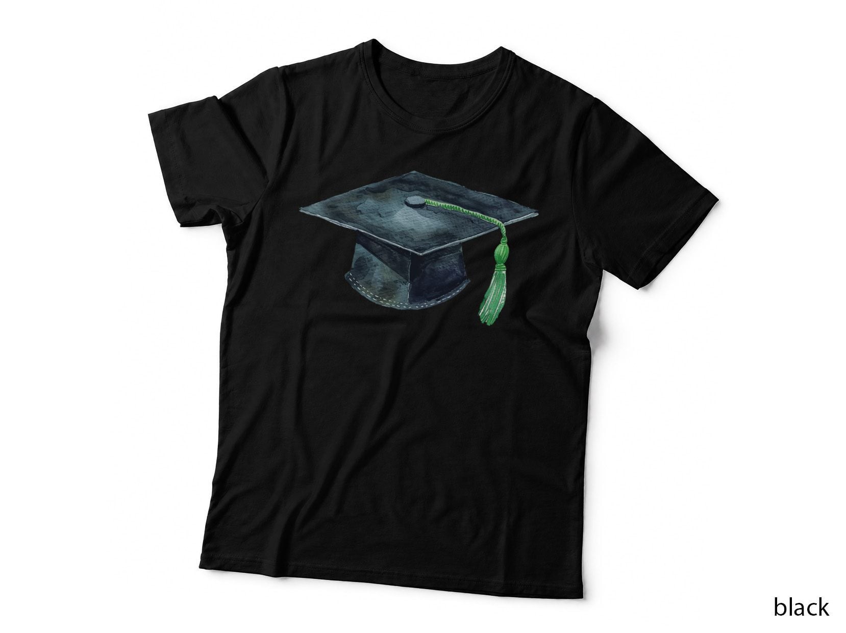 Dark Weathered Grad Cap with Tassel Graduation T-Shirt, Senior Grad Graphic Tee