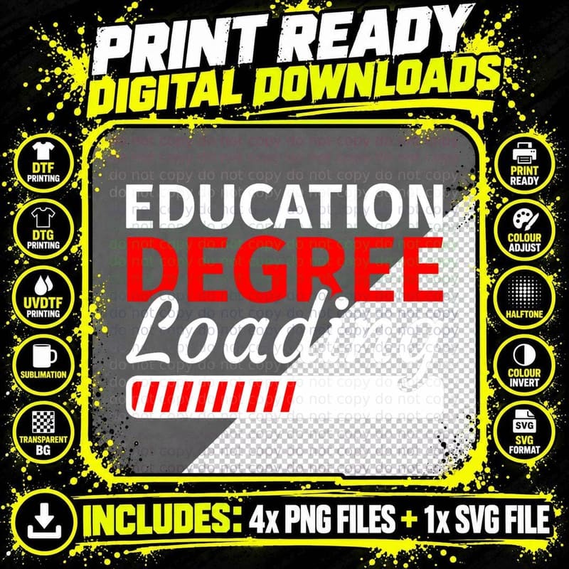 Education Major Shirts - Teaching Degree Loading Png SVG Digital Bundle