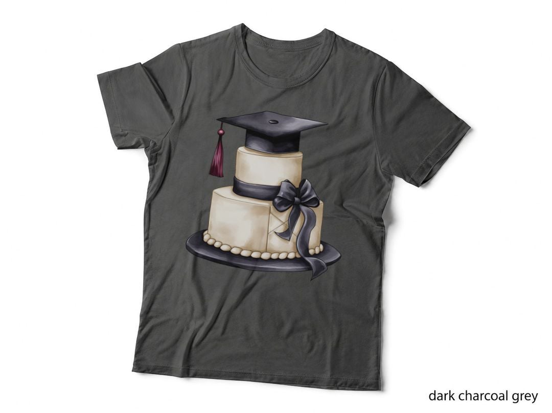 Grad Cap Two-Tier Celebration Cake Graduation T-Shirt, Senior Grad Graphic Tee