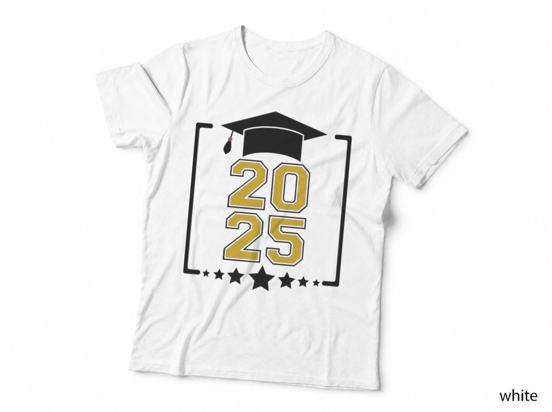 Grad Cap Yellow Border Graduation T-Shirt, Senior Grad Graphic Tee