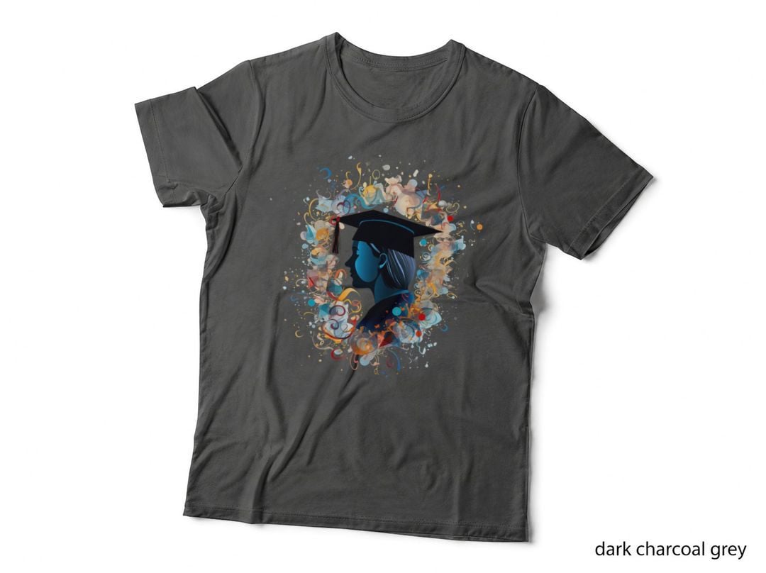 Graduate Profile Abstract Art Graduation T-Shirt, Senior Grad Graphic Tee
