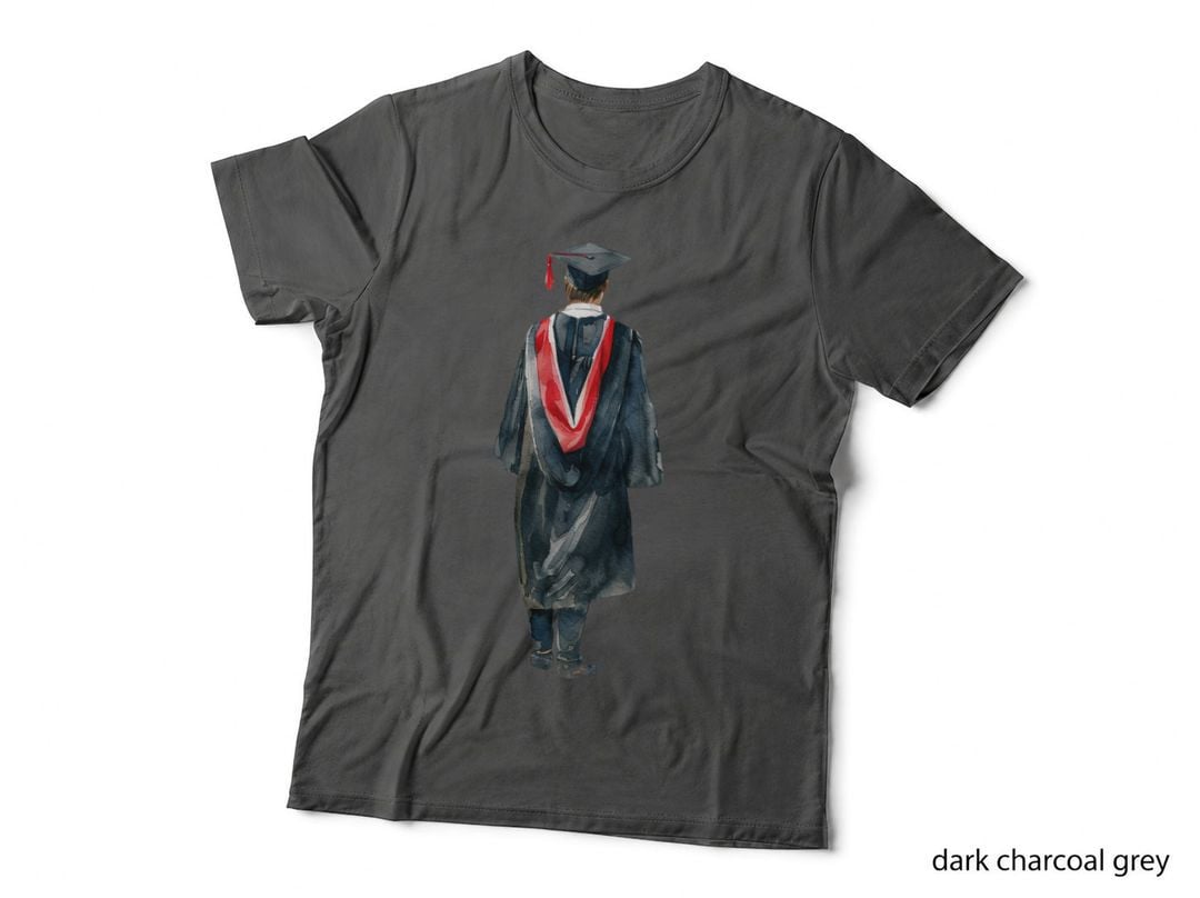 Graduate Standing Robe View Graduation T-Shirt, Senior Grad Graphic Tee