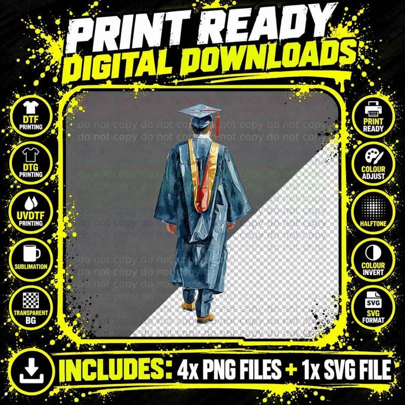 Graduate from Behind Red Stole Graduation T-Shirt Png SVG Digital Bundle