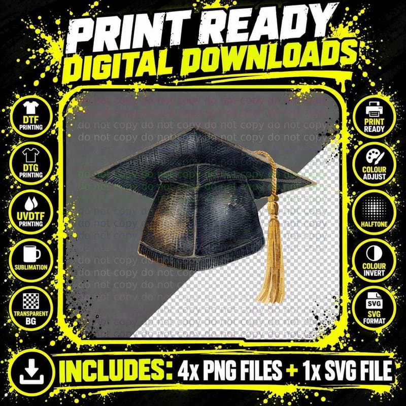 Graduates Throwing Caps in Air Graduation T-Shirt Png SVG Digital Bundle