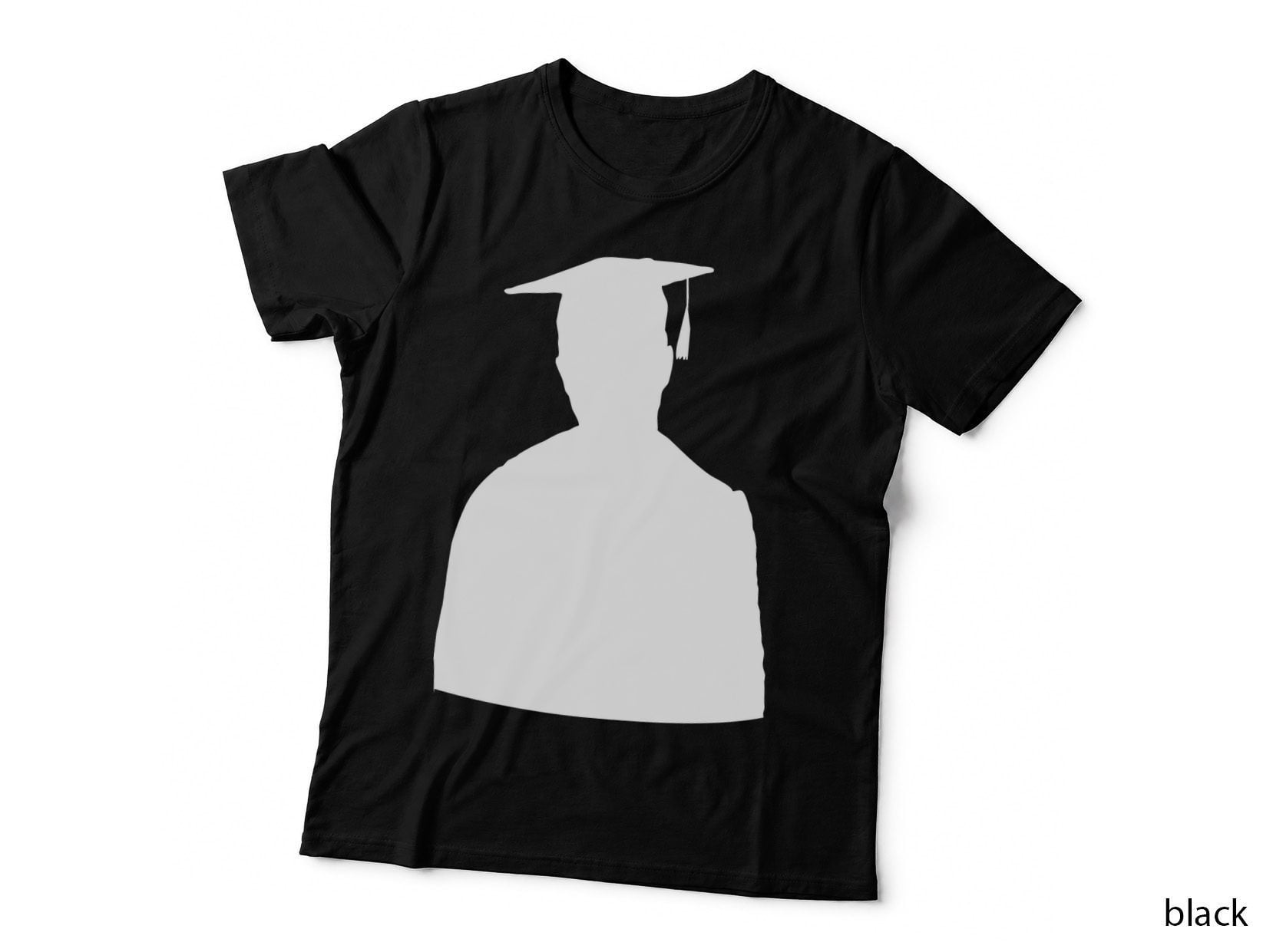 Graduation Cap Silhouette Outline Graduation T-Shirt, Senior Grad Graphic Tee